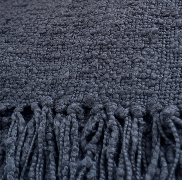 Cozy Cotton Boucle Fringe Throw