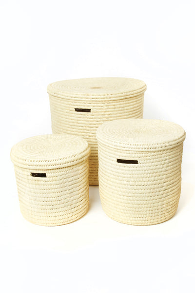Natural Doulm Palm Hamper Basket