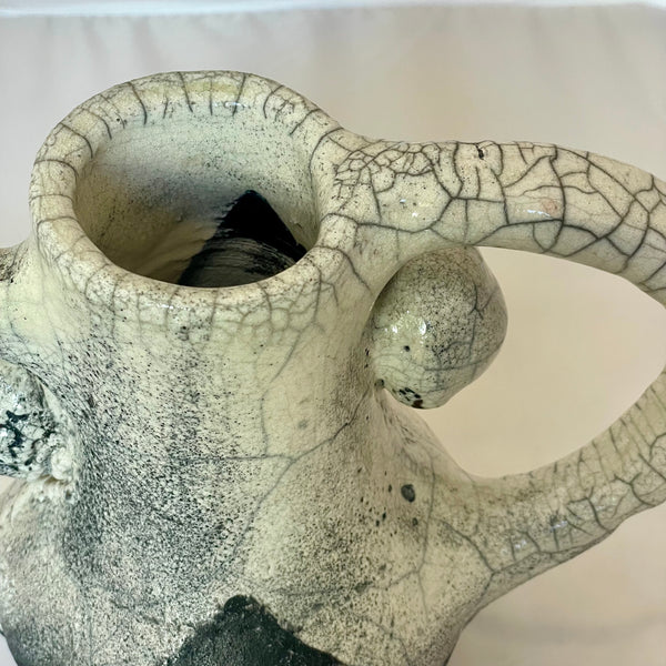 Black and White Raku Vessel