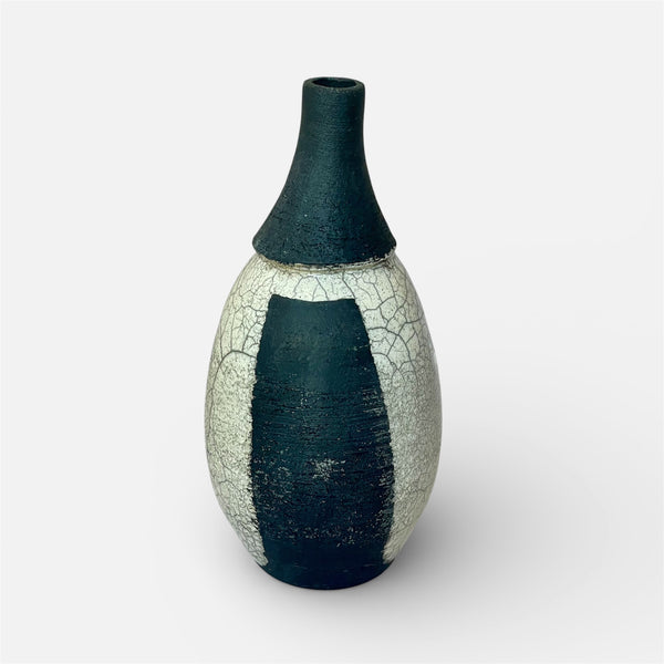 Black and White Raku Vessel