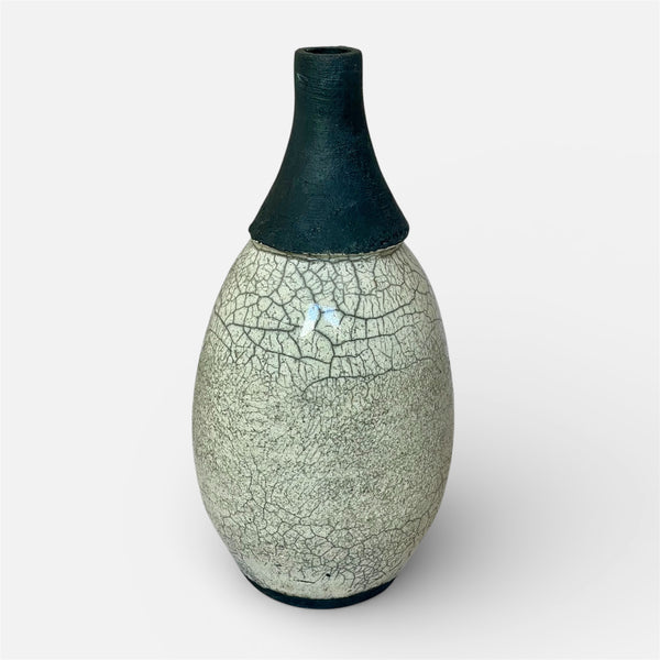 Black and White Raku Vessel
