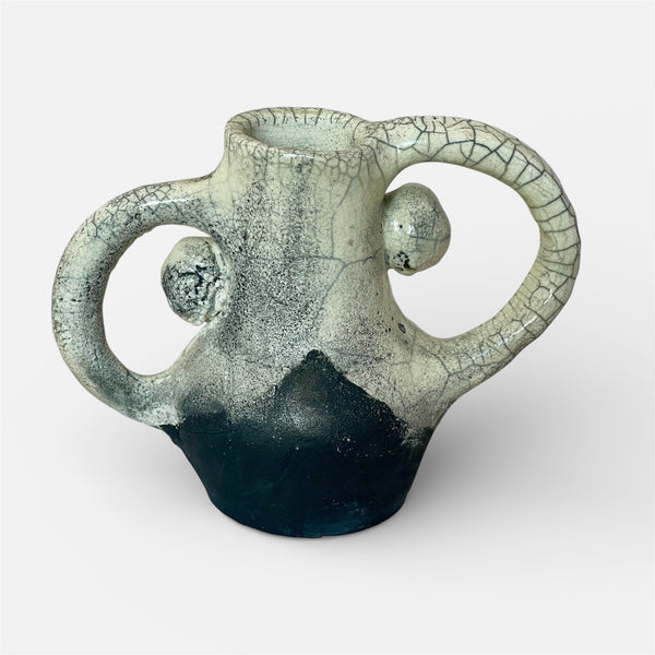 Black and White Raku Vessel