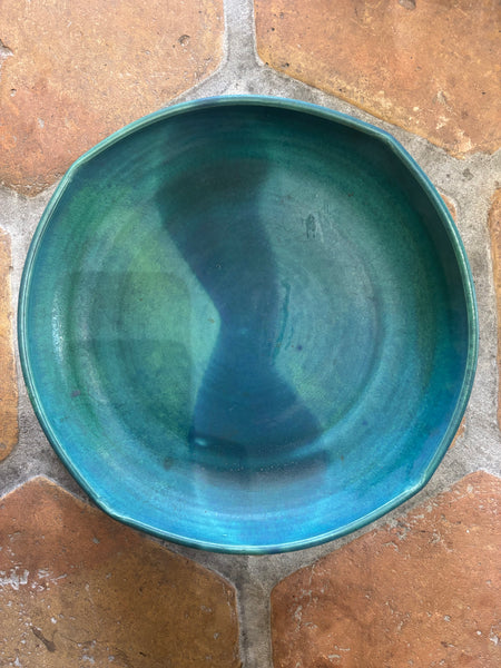 Deep Turquoise Studio Pottery Platter