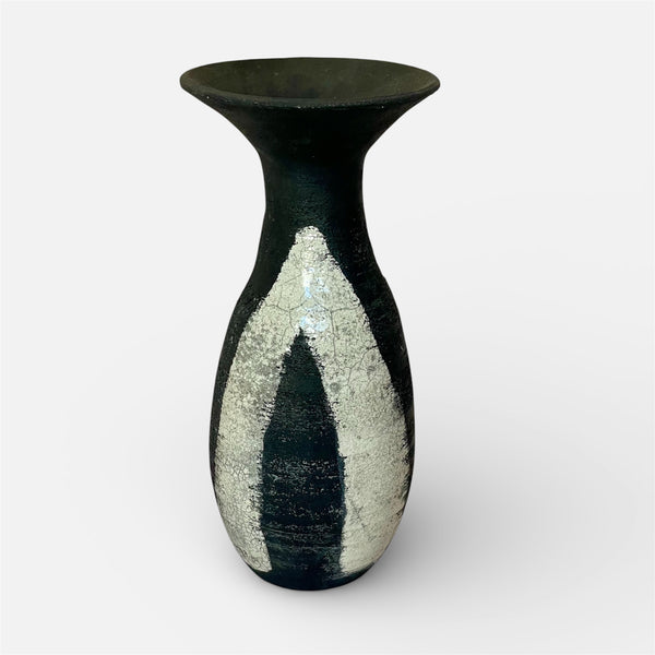 Black and White Raku Vessel
