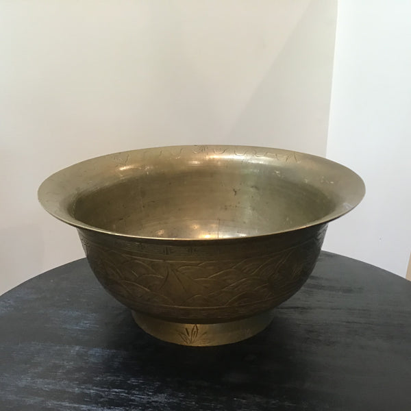 Large Etched Brass Bowl