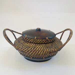 Handled Indonesian Basket with Lid