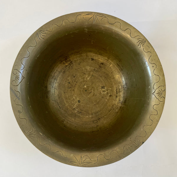 Large Etched Brass Bowl