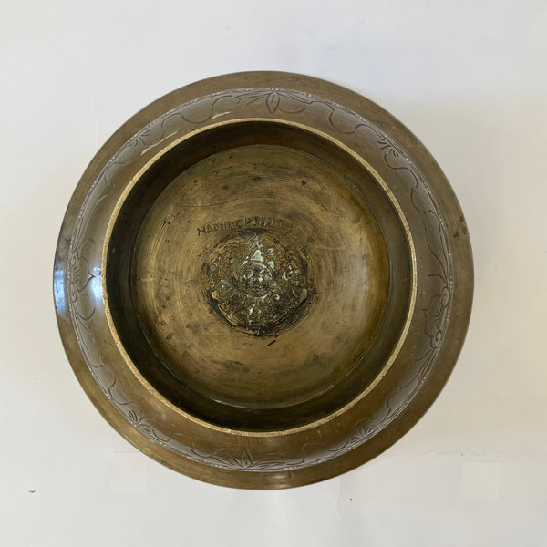 Large Etched Brass Bowl