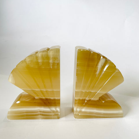 Onyx Shell Bookends, pair