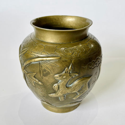 Brass Vessel with Woodland Scene