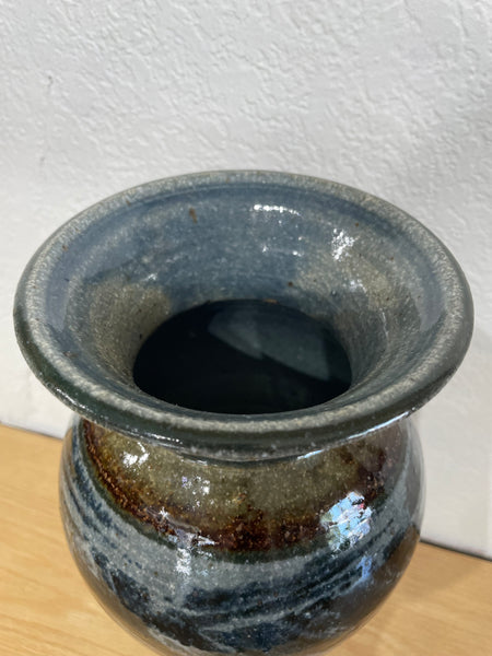 Studio Pottery, Brown and Blue Brushstroke
