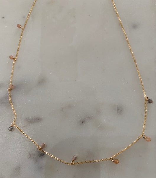 Dainty Dangle Necklace, 14K Gold Fill