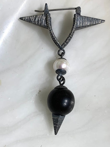 Wood Pearls Cone Earrings