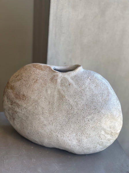 Hand Built Vase with Stone Pocket