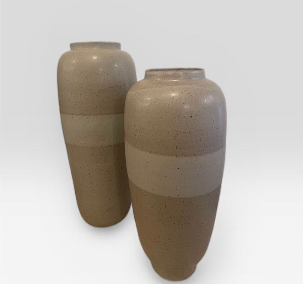 Tall Grey Stripe Vase