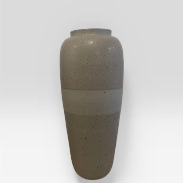 Tall Grey Stripe Vase