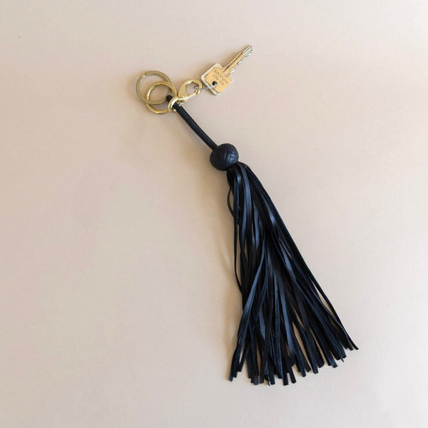 Leather & Brass Tassel Keychain