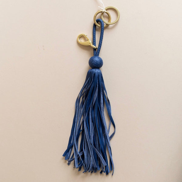 Leather & Brass Tassel Keychain