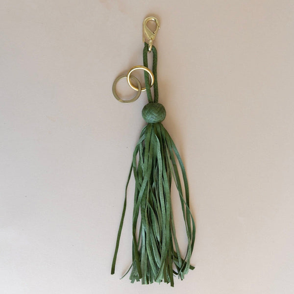 Leather & Brass Tassel Keychain