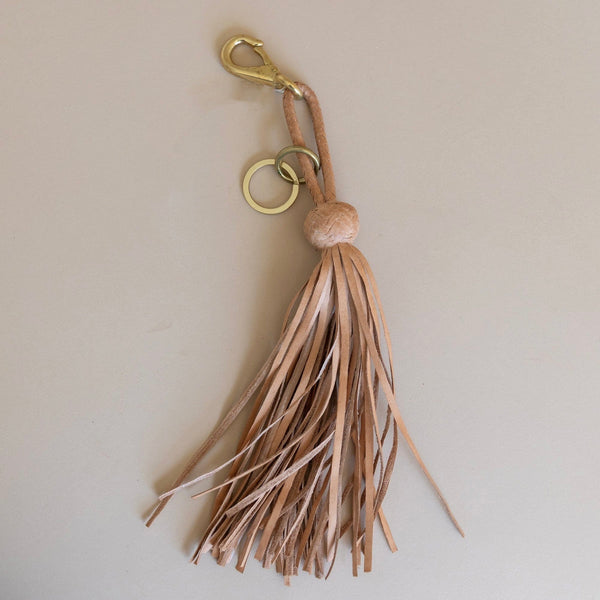 Leather & Brass Tassel Keychain