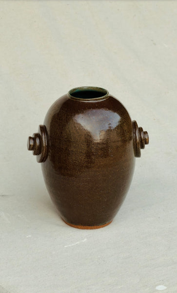 Side Discs Brown Vase
