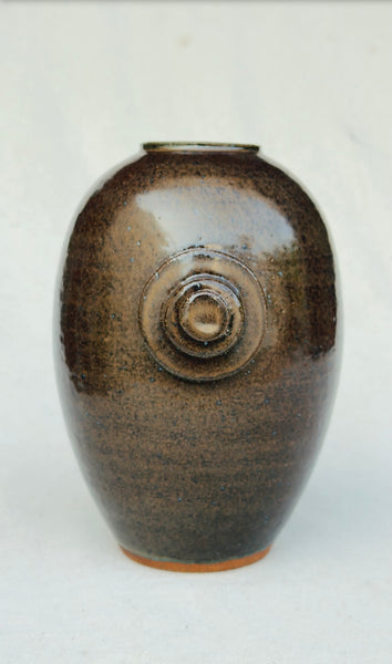 Side Discs Brown Vase
