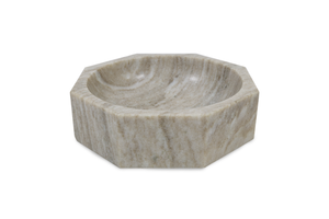Marble Octangular Bowl, Beige