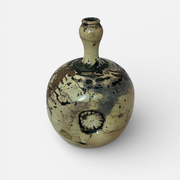Studio Pottery Vase, Splatter with Appliqué