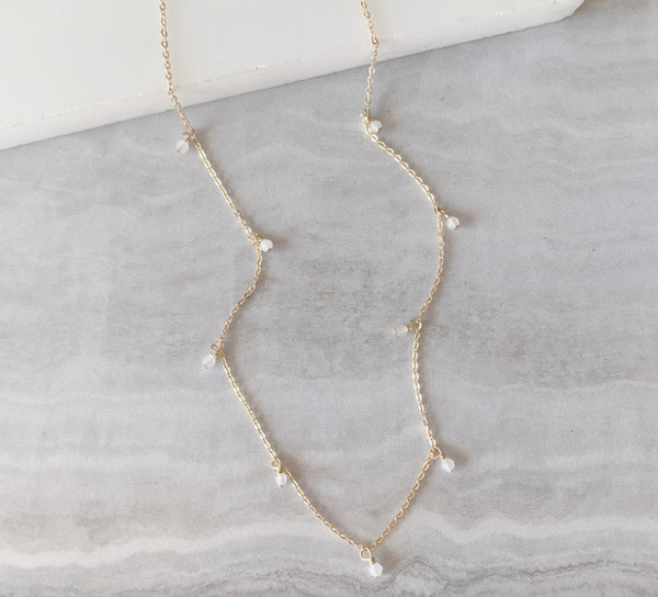 Dainty Dangle Necklace, 14K Gold Fill