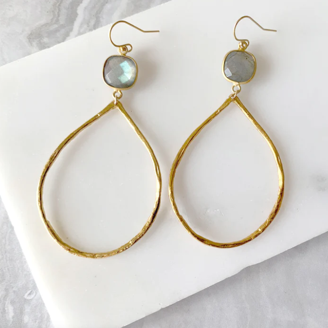 Large Hammered Teardrop Earrings