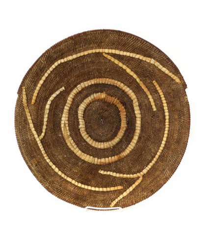 Antique Zambian Makenge Wedding Basket with Corn Husk Repairs