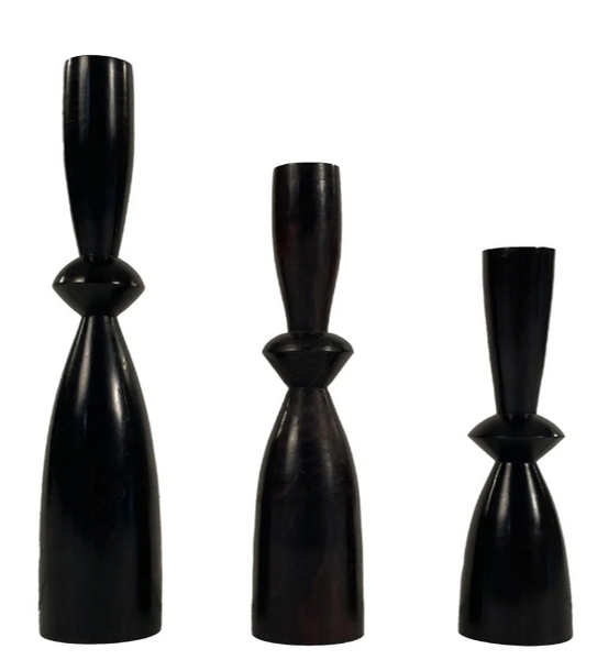 Pemba Ebony Wood Candle Holder