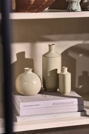 Beige Striated Bud Vase