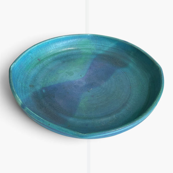 Deep Turquoise Studio Pottery Platter