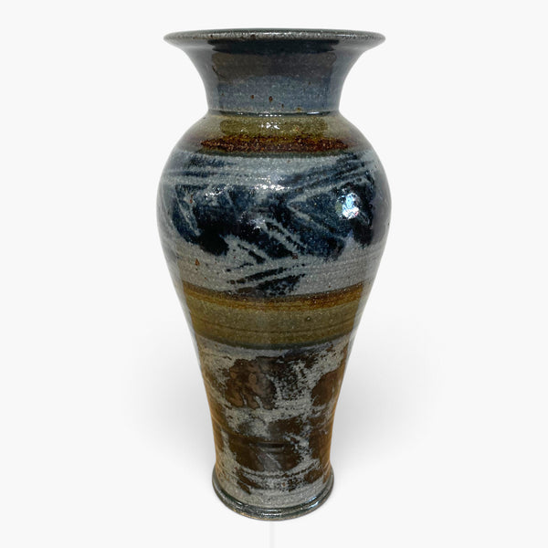 Studio Pottery, Brown and Blue Brushstroke