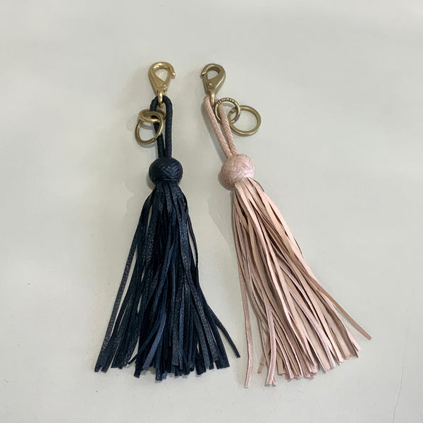 Leather & Brass Tassel Keychain