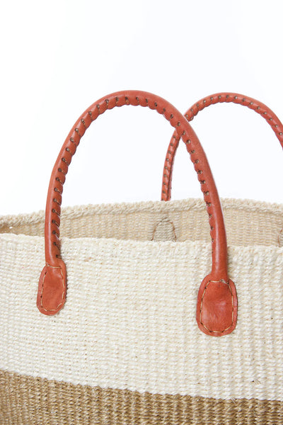 Tricolor Tote with Leather Handle