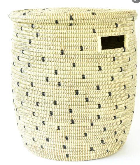 Peace Corps Hamper Basket Cream With Black Spots