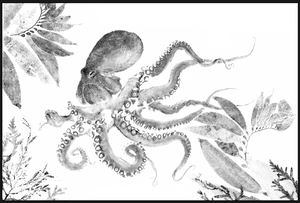 Octopus and Kelp Gyotaku Art  24"x34"