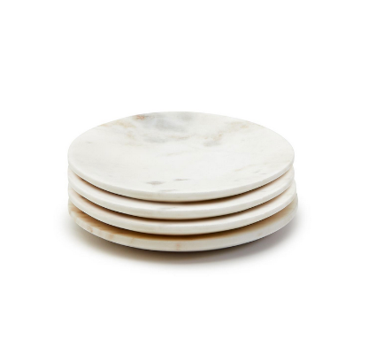 White Marble Coasters S/4