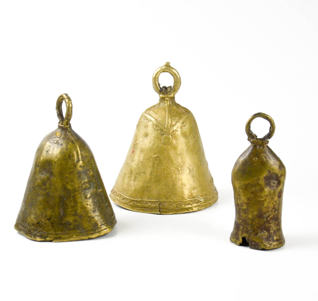 Vintage Brass Nigerian Cow Bell | Solid Brass Bell Medium