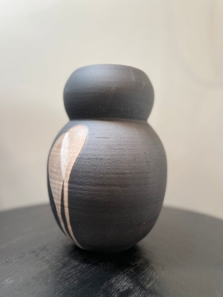 Dark Brown Splash Vase-Gourd Shape