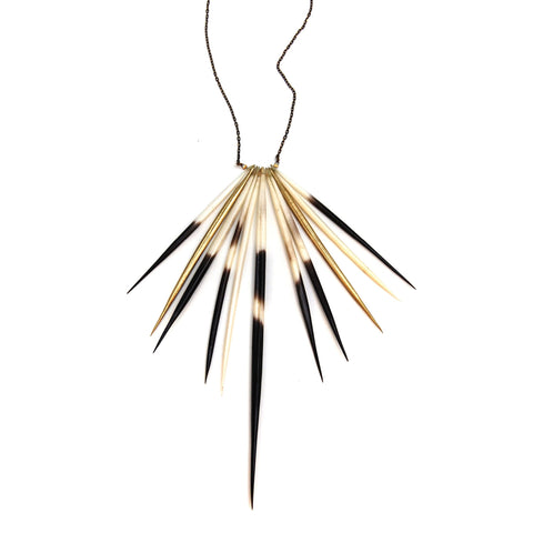Porcupine Quill/Brass Quill Bib Necklace