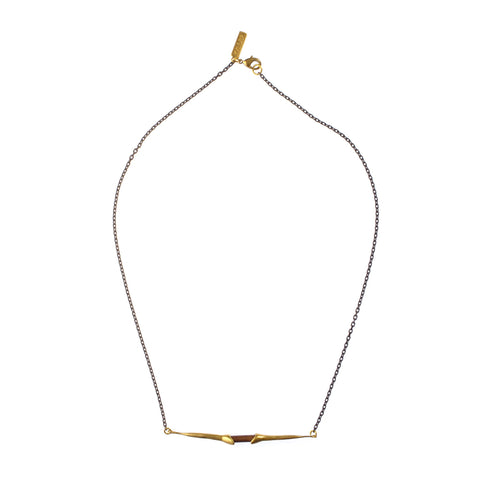 Bionic Lateral Quill Necklace Brass