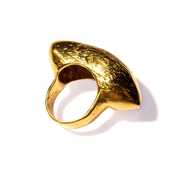 Silk Cocoon Holow Form Ring Brass