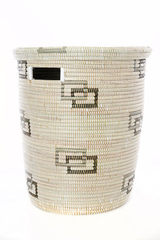 Block Print Flat Lidded Hamper