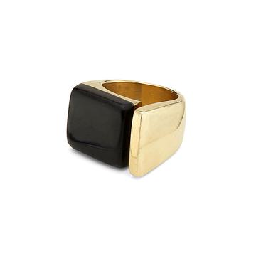 Jenga Brass and Horn Statement  Ring